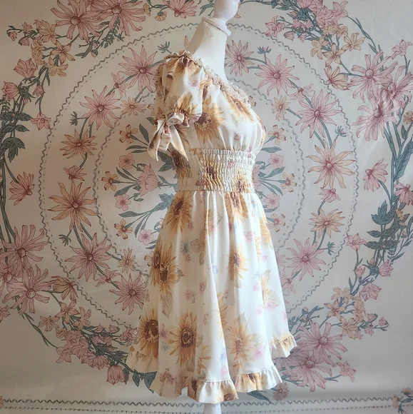 Liz Lisa Sunflower Floral Print Onepiece Dress Vintage Y2k Iconic Gyaru Gal Mori - Picture 8 of 12